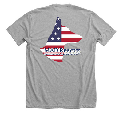 ?? MAD RESCUE CELEBRATES AMERICA'S 250TH, a Athletic Heather Premium Unisex Tee