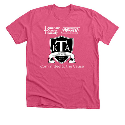 Kenmore Teachers are Committed to the Cause!, a Heather Charity Pink Premium Unisex Tee