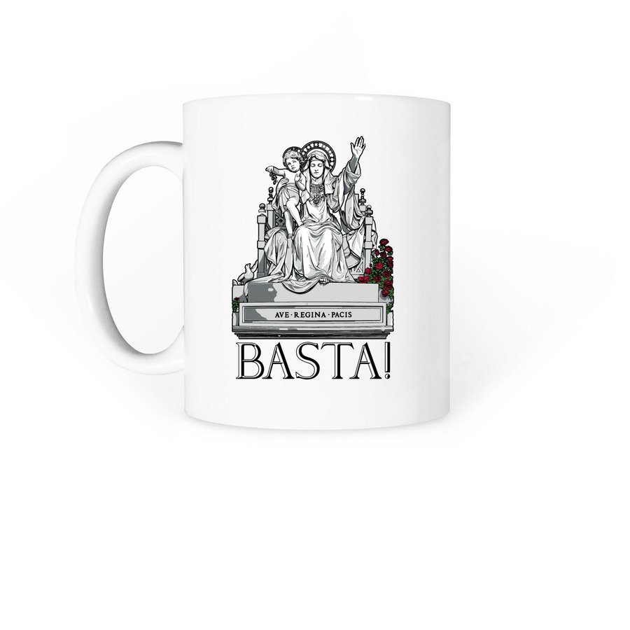 St. Theresa Church Farewell Mug, a White Coffee Mug (back-view)