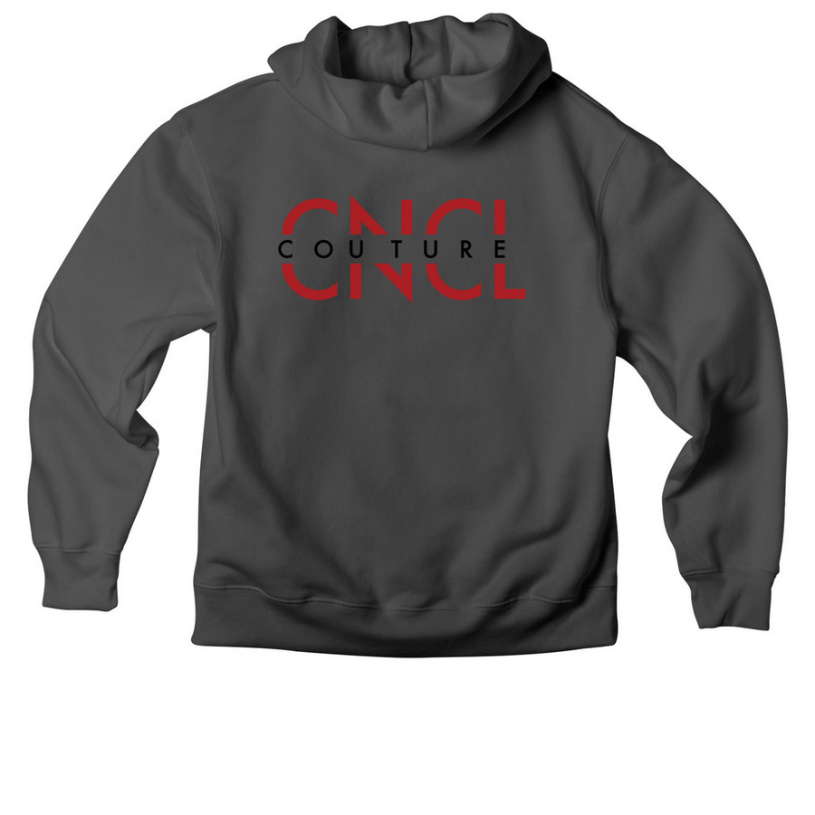 CNCL'd in April, a Asphalt Premium Heavyweight Pullover Hoodie (back-view)
