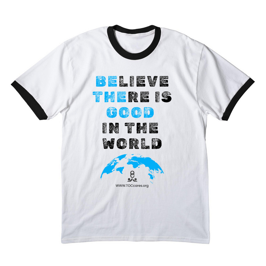 Be The Good Baseball Tee, a White/ Jet Black Cotton Ringer Tee