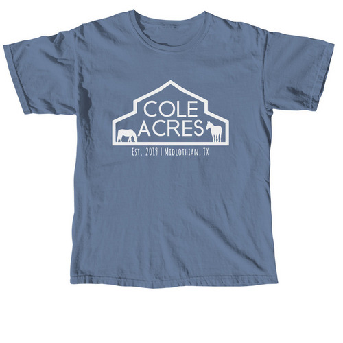 Cole Acres Farm 2026 Merchandise&nbsp;, a Blue Jean Comfort Colors Unisex Tee