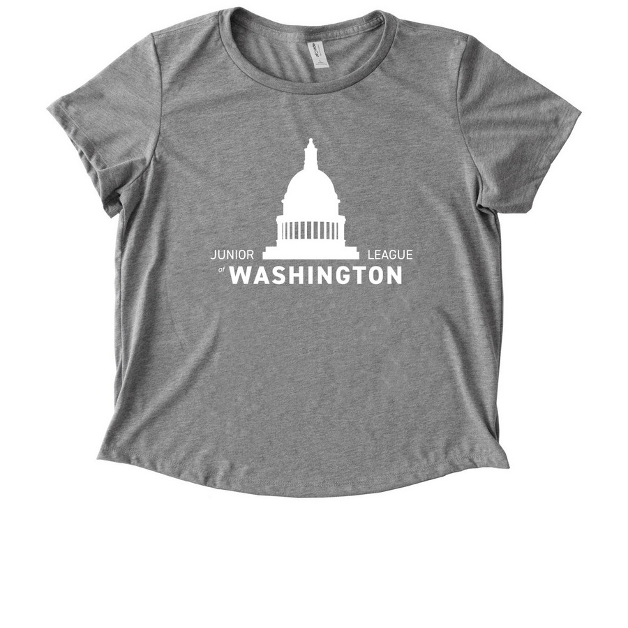 JLW White Logo Collection, a Aluminum Grey Allmade Eco Triblend Women?s Scoop Neck Tee