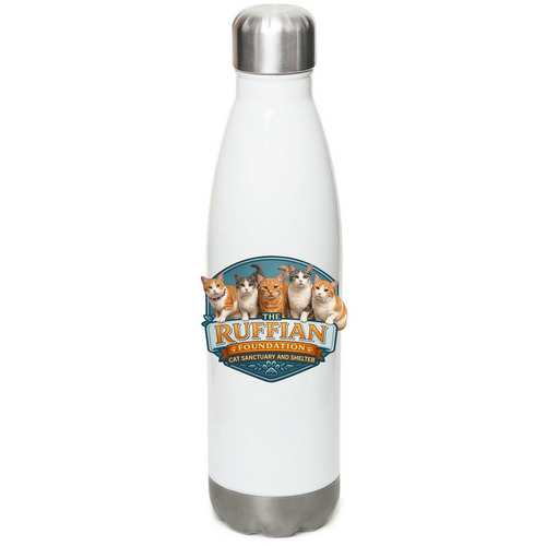 Hydrate with Purpose ?, a White Stainless Steel Water Bottle