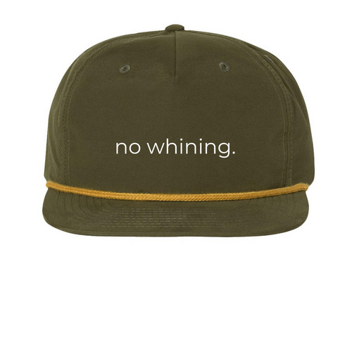 No whining hats, a Loden/ Amber Gold Printed Umpqua Snapback Cap