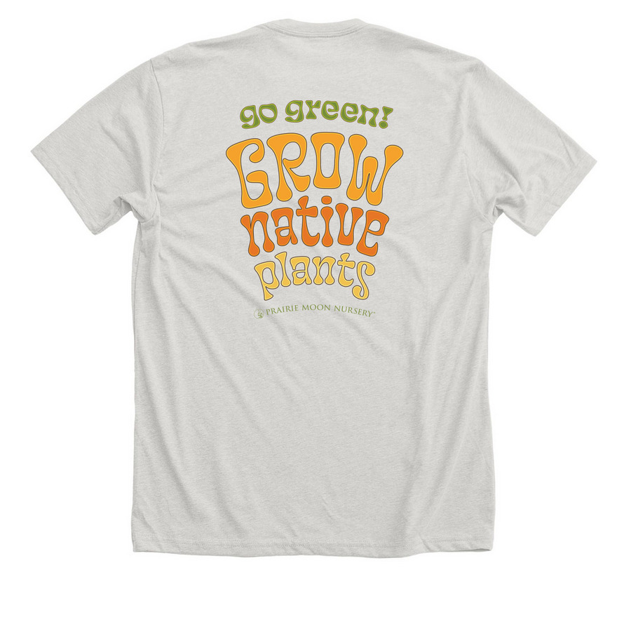 I Grow Weed, a Heather Cement Premium Unisex Tee (back-view)
