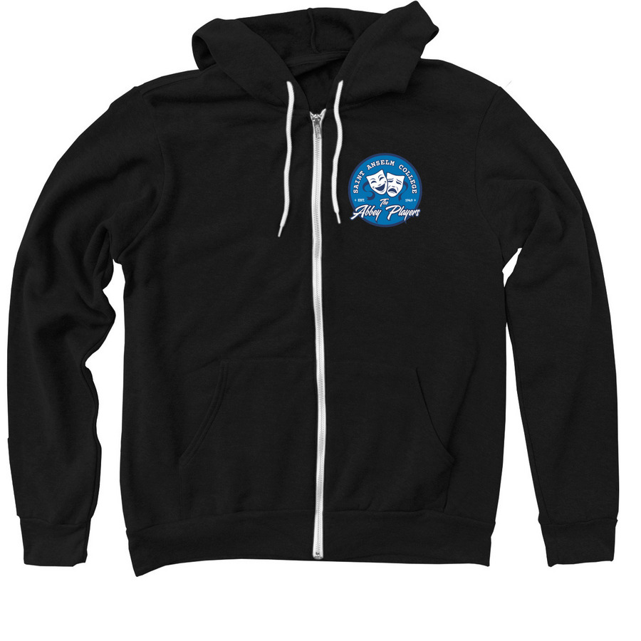 Abbey Players Zip Up Hoodie, a Black Zip Up Hoodie