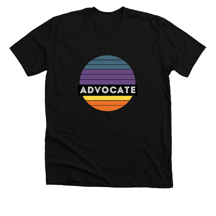 Advocate Retro Design, a Solid Black Blend Premium Unisex Tee