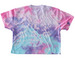 QSKY Radio, a Cotton Candy Women's Tie Dye Cropped Tee (back-view)