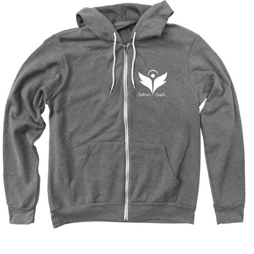 Zip Up Hoodie, a Deep Heather Zip Up Hoodie