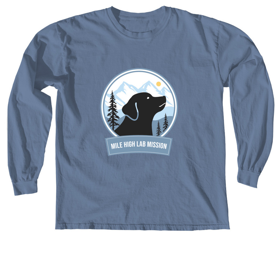 Mile High Lab Mission Logo Front Tee, a Blue Jean Comfort Colors Long Sleeve Tee