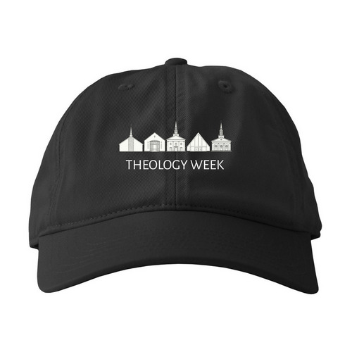 Theology Week Baseball Cap, a Black Printed Eco Baseball Cap