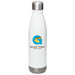 Logo Water Bottle, a White Stainless Steel Water Bottle