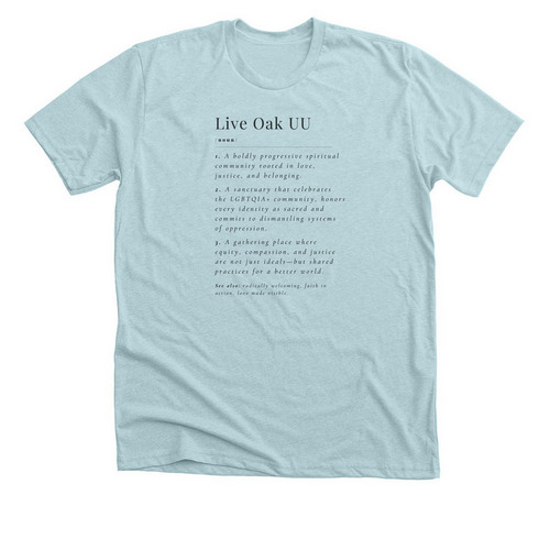Define Live Oak, a Heather Ice Blue Premium Unisex Tee