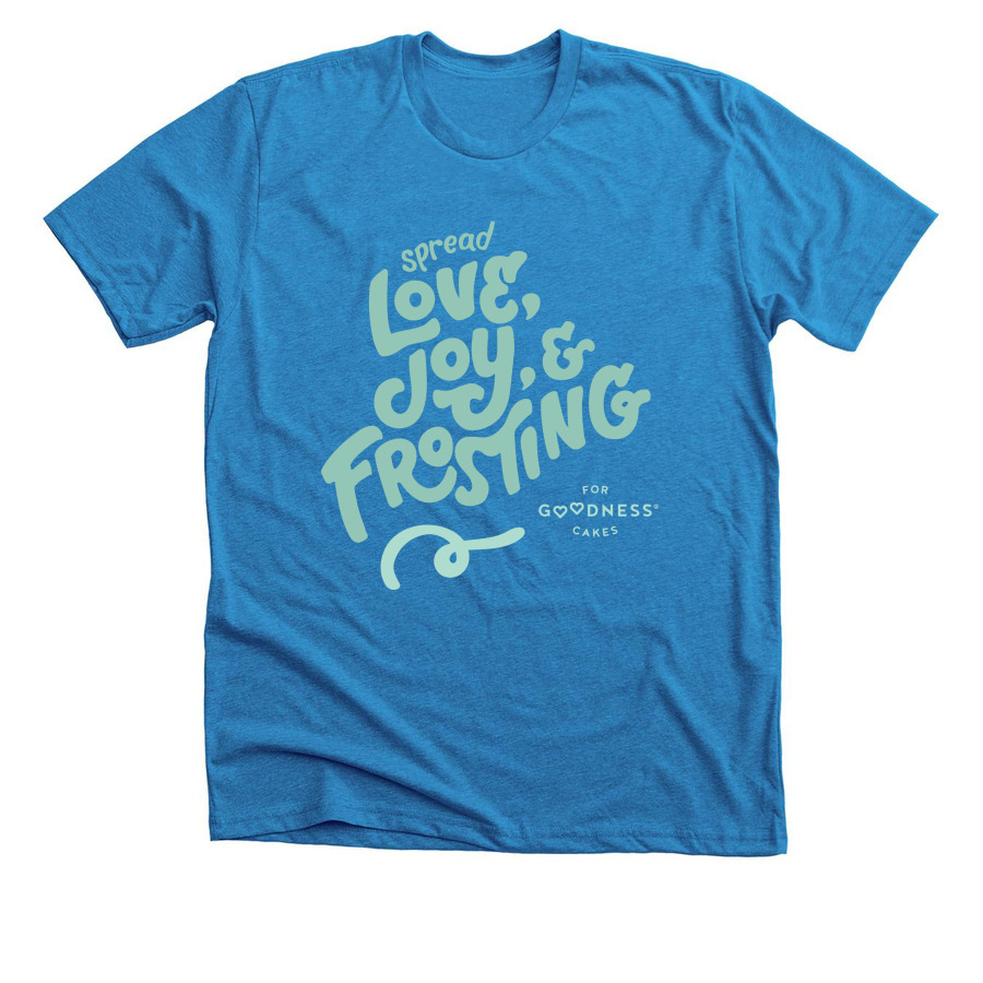 Spread Love, Joy, & Frosting in LA!, a Neon Blue Premium Unisex Tee