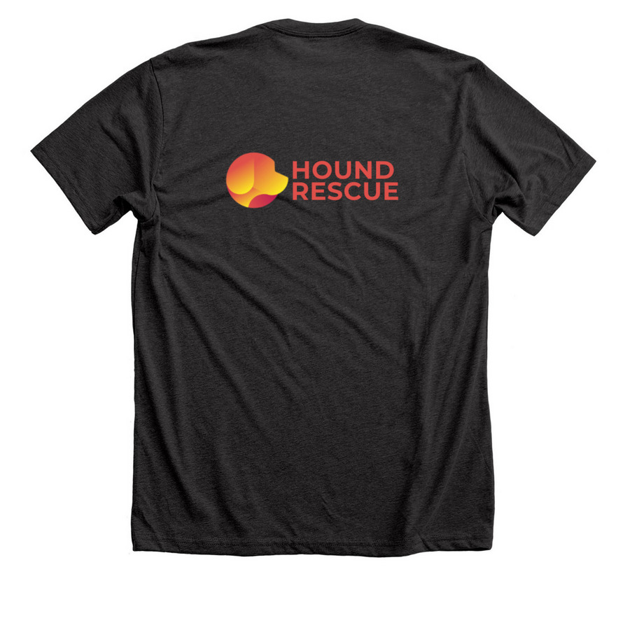 Otom? Inspired Hound Tee, a Dark Grey Heather Premium Unisex Tee (back-view)