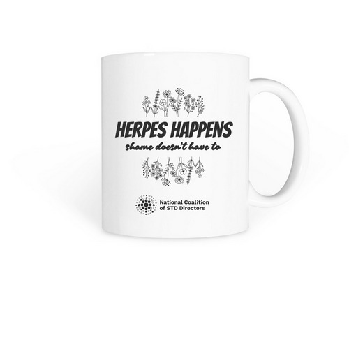 Herpes Happens Mug, a White Coffee Mug