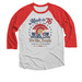 LE Made in '76 150th Anniversary Tee, a Red and Heather White 3/4 Sleeve Baseball Tee