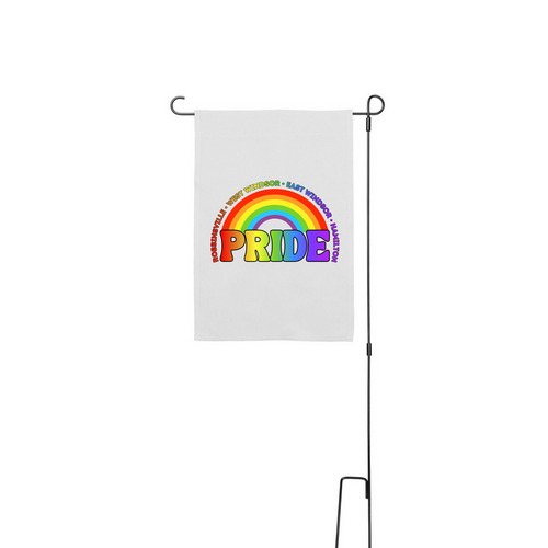 Pride 2026 Yard Sign, a White 12" x 18" Yard Flag with Stake