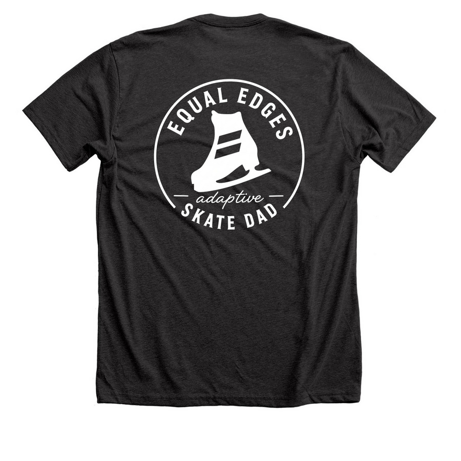 Equal Edges Skate Dad, a Dark Grey Heather Premium Unisex Tee (back-view)