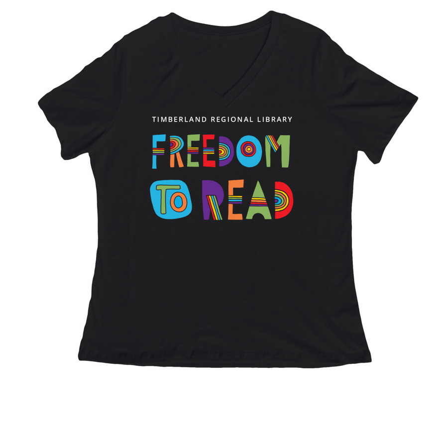 Freedom to Read, a Black Women's Relaxed V-Neck Tee