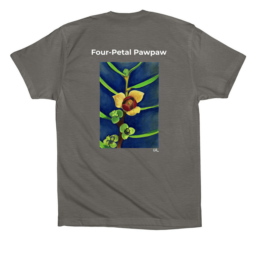 Florida's Four-Petal Pawpaw, a Storm Premium Cotton Tee (back-view)