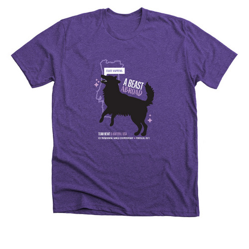 A Beast Abroad, a Heather Team Purple Premium Unisex Tee