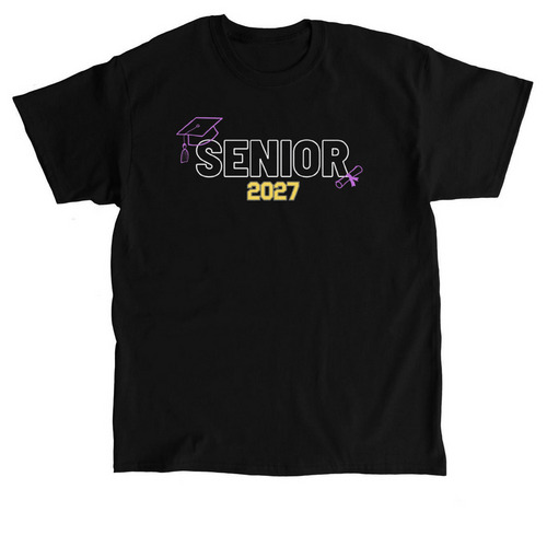 Class of 2027 Senior Shirts, a Black Classic Unisex Tee