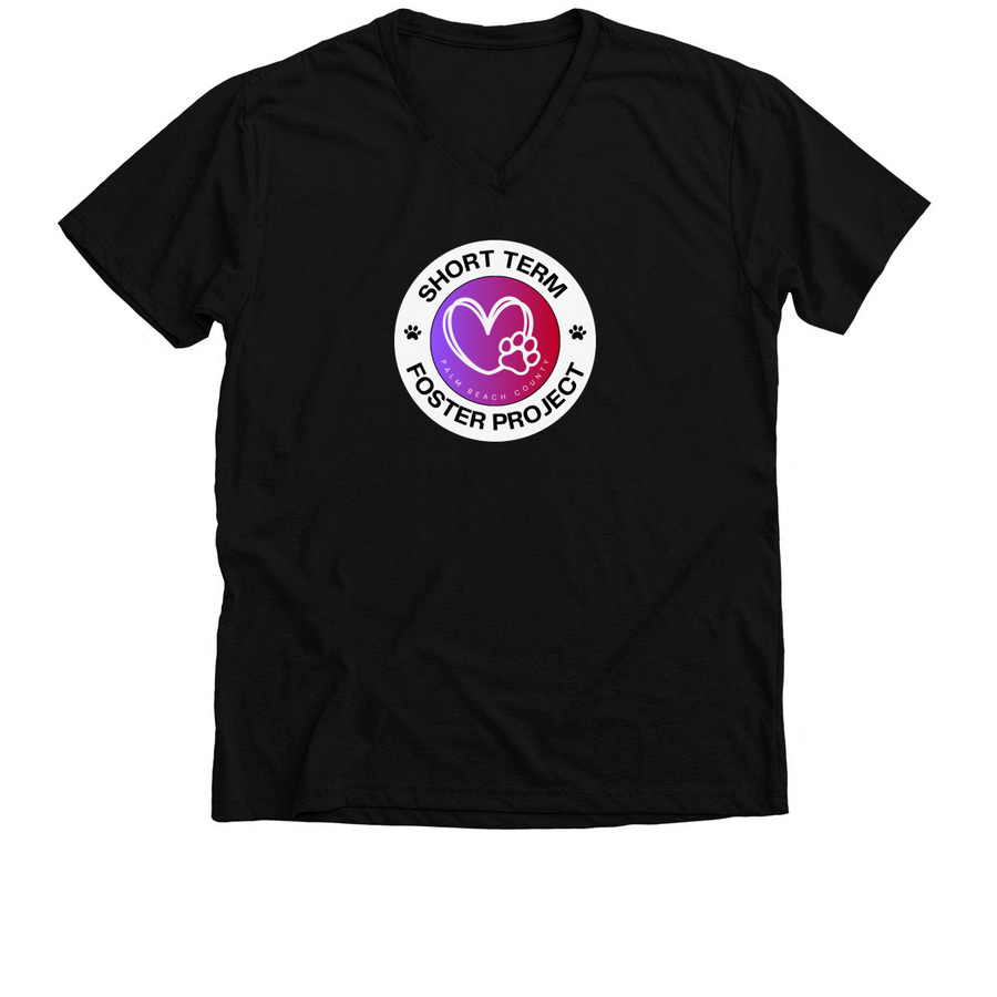 Color Logo - Cotton T's & Tanks, a Solid Black Blend Premium V-Neck Tee