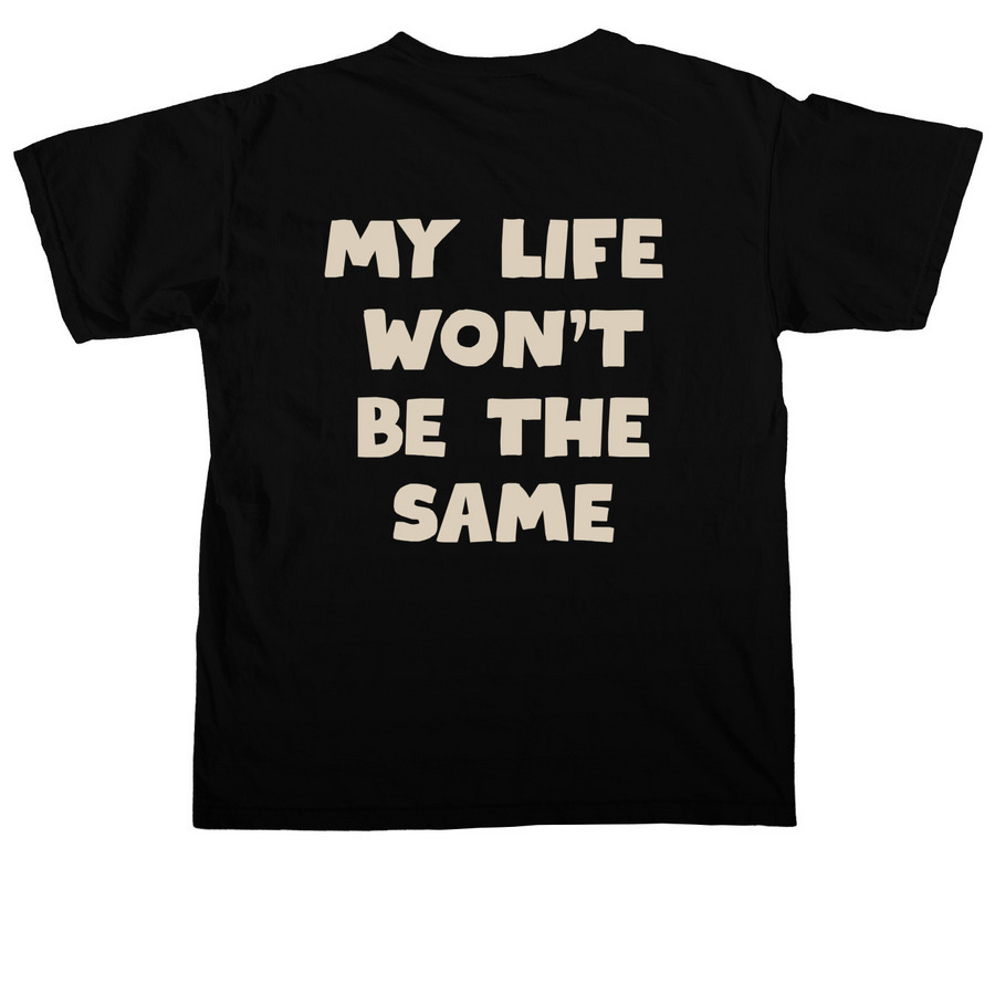 Old School Logo, a Black Comfort Colors Unisex Tee (back-view)