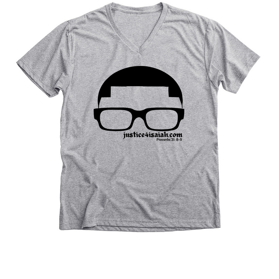 justice4isaiah.com, a Athletic Heather Premium V-Neck Tee