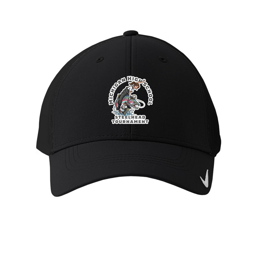 Michigan High School Steelhead Tournament - F, a Black Printed Nike Dri-FIT Legacy Performance Cap