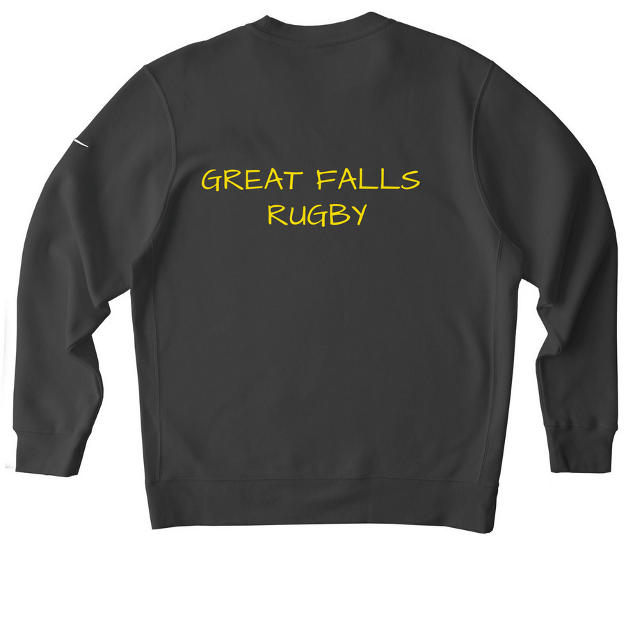 Great FALLS Rugby Activewear, a Anthracite Nike Club Fleece Crewneck Sweatshirt (back-view)