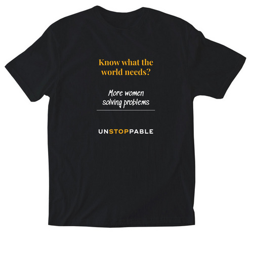 UNSTOPPABLE: KNOW WHAT THE WORLD NEEDS?, a Black Softstyle Cotton Tee