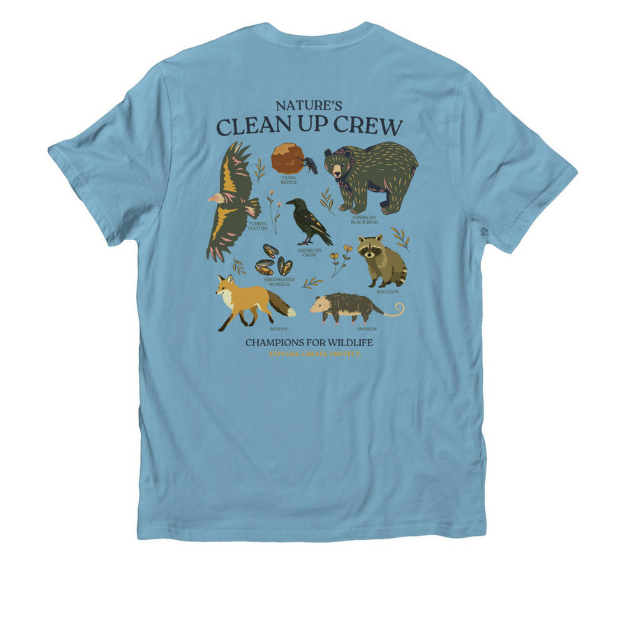 Nature's Clean Up Crew Merch, a Arctic Blue Allmade Organic Cotton Unisex Tee (back-view)