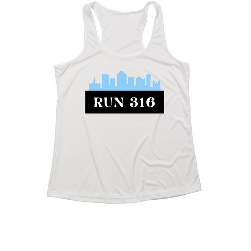 Skyline Logo - Women's Performance Tank, a White Women's Performance Tank