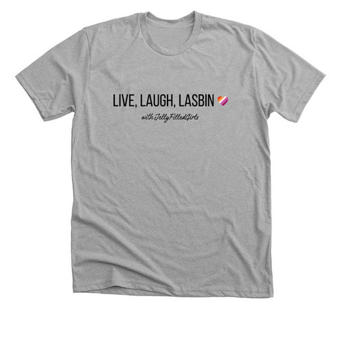 LIVE, LAUGH, LASBIN, a Athletic Heather Premium Unisex Tee