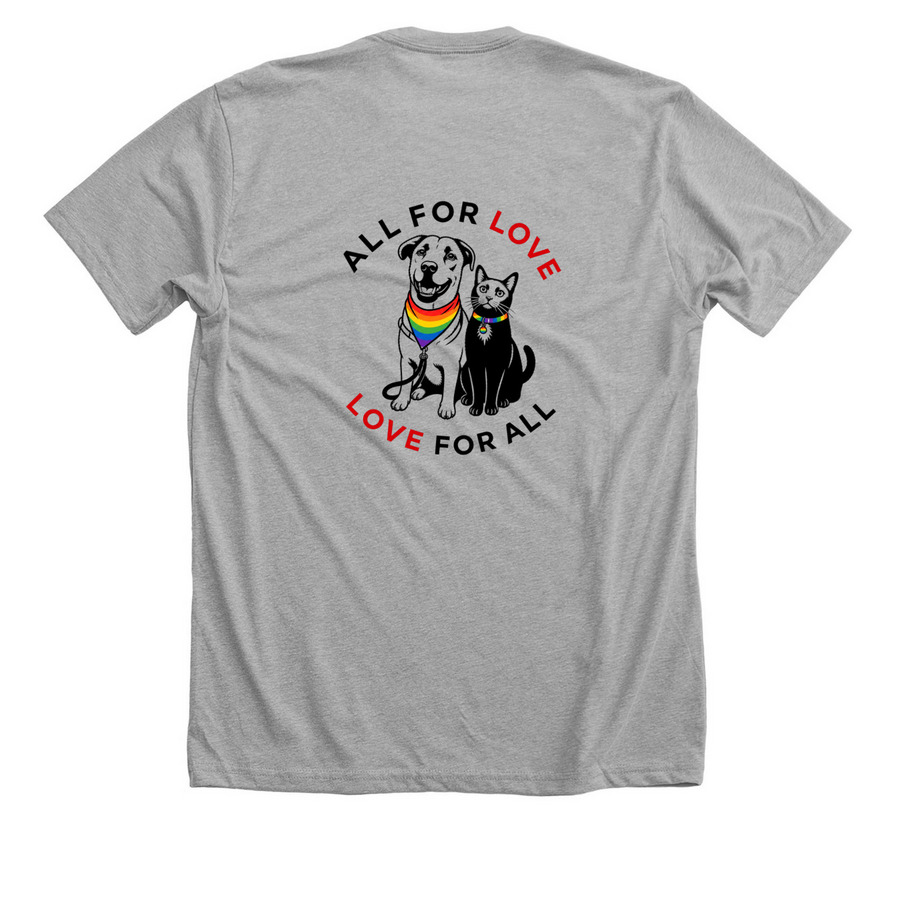 Friends for Animals Pride, a Athletic Heather Premium Unisex Tee (back-view)