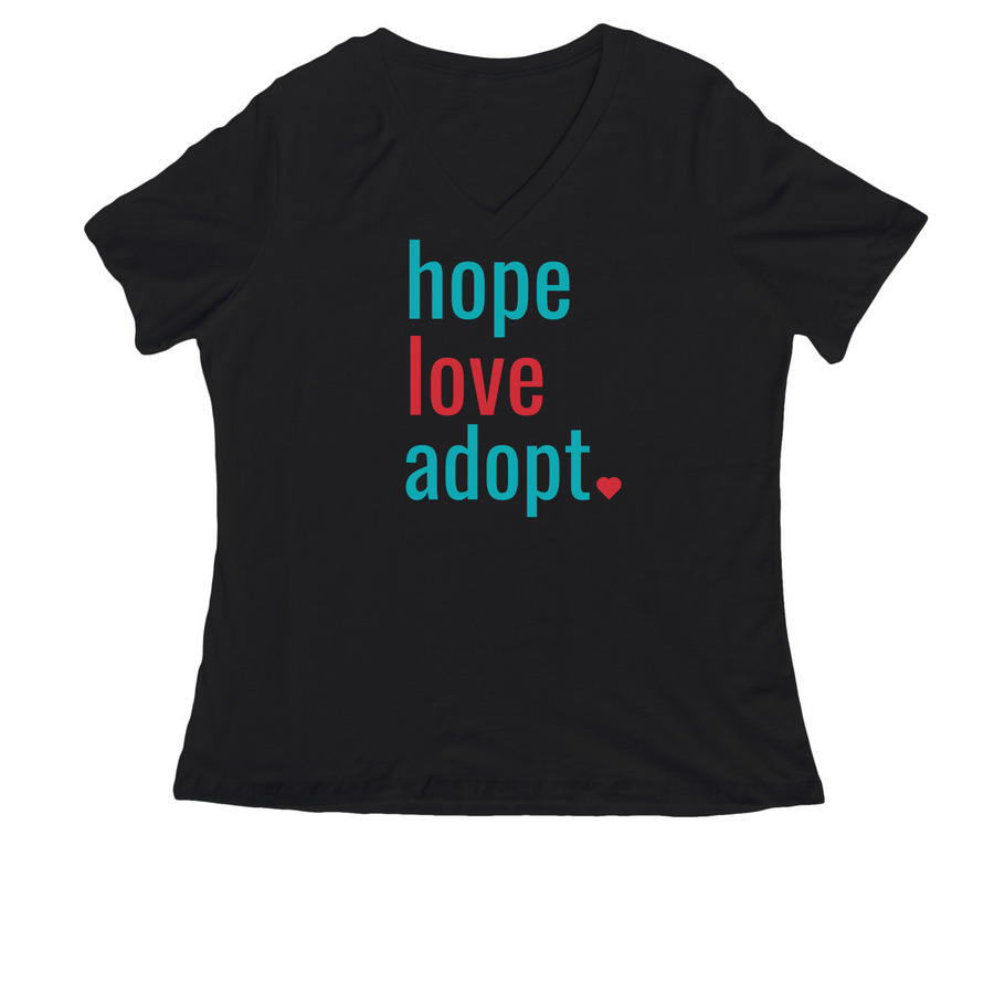 Cotton Tee's, a Black Women's Relaxed V-Neck Tee