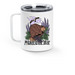 Beaver Mug, a White Stainless Steel Travel Mug (back-view)