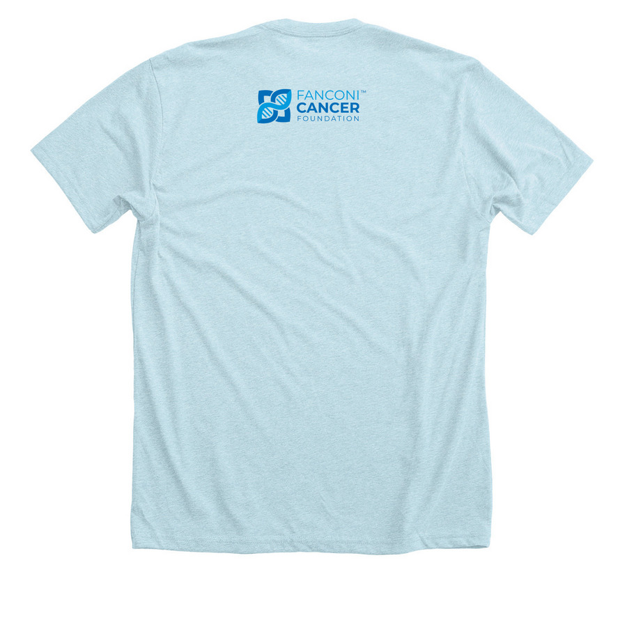 FA Month 2025, a Heather Ice Blue Premium Unisex Tee (back-view)