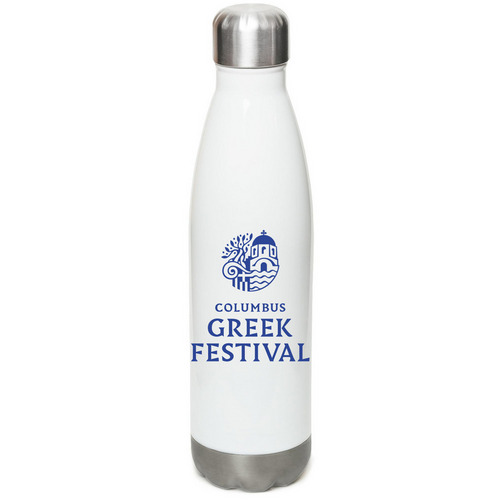 Classic Logo Water Bottle, a White Stainless Steel Water Bottle