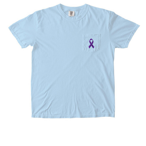 Epilepsy Awareness Dog Lake, a Chambray Comfort Colors Pocket Tee