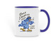 "Only Chickens" Two-Tone Mug, a Dark Blue Two-Tone Ceramic Mug