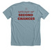 Serving up second chances, a Heather Blue Lagoon Premium Unisex Tee (back-view)