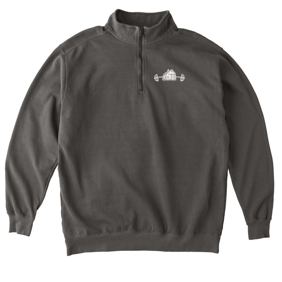 CA+F Zips & Crops w/ Barn Design, a Pepper Comfort Colors Quarter Zip Pullover