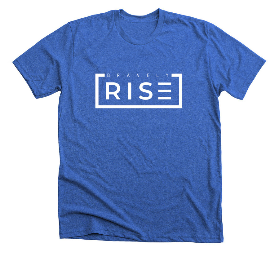 Bravely Rise OG&nbsp;, a Heather True Royal Premium Unisex Tee