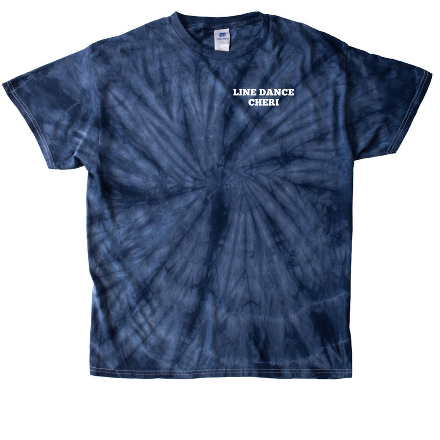 Cheri Circle Logo, a Navy Classic Tie Dye Tee