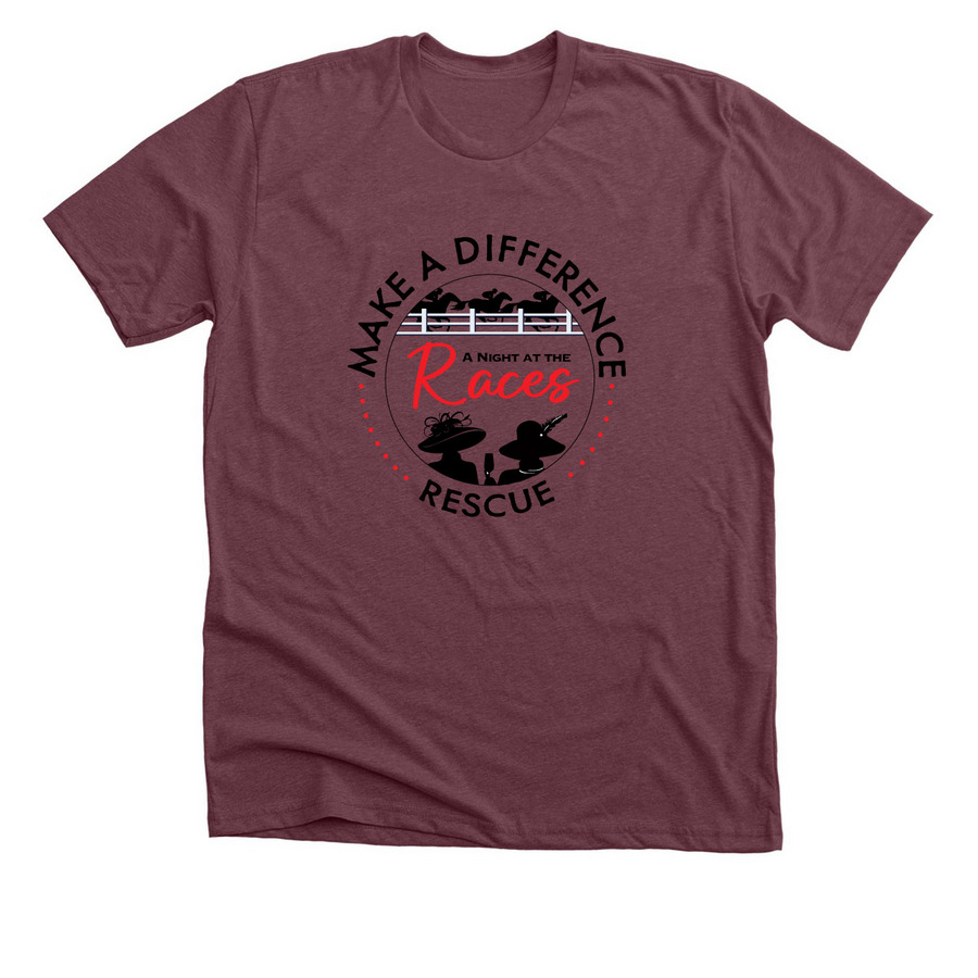 A Night At The Races Fundraiser&nbsp;, a Heather Maroon Premium Unisex Tee