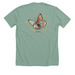 Transforming Mental Wellness For All, a Heather Dusty Blue Premium Unisex Tee (back-view)